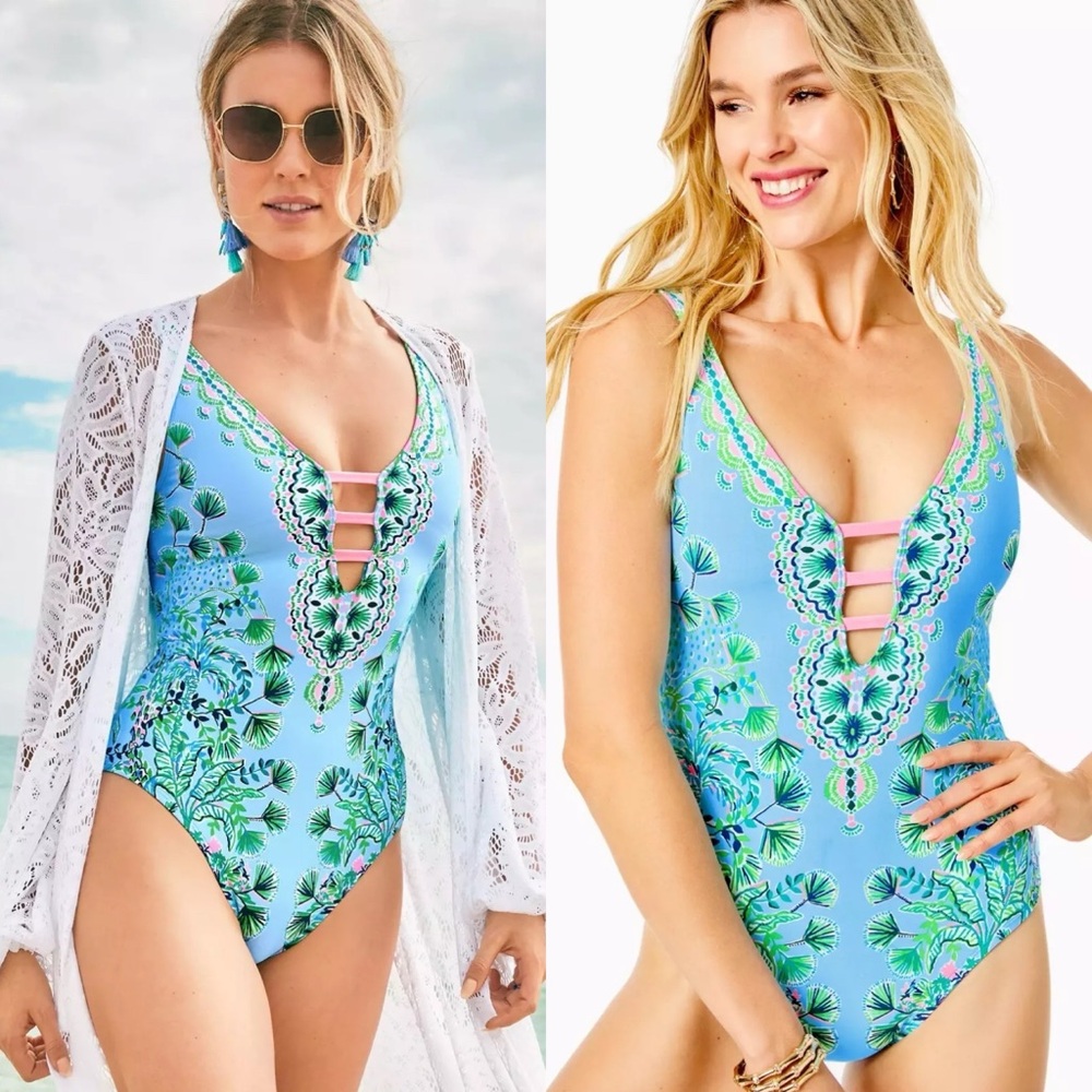 NWT Lilly Pulitzer Jaspen One Piece Swimsuit Mosaic Shells